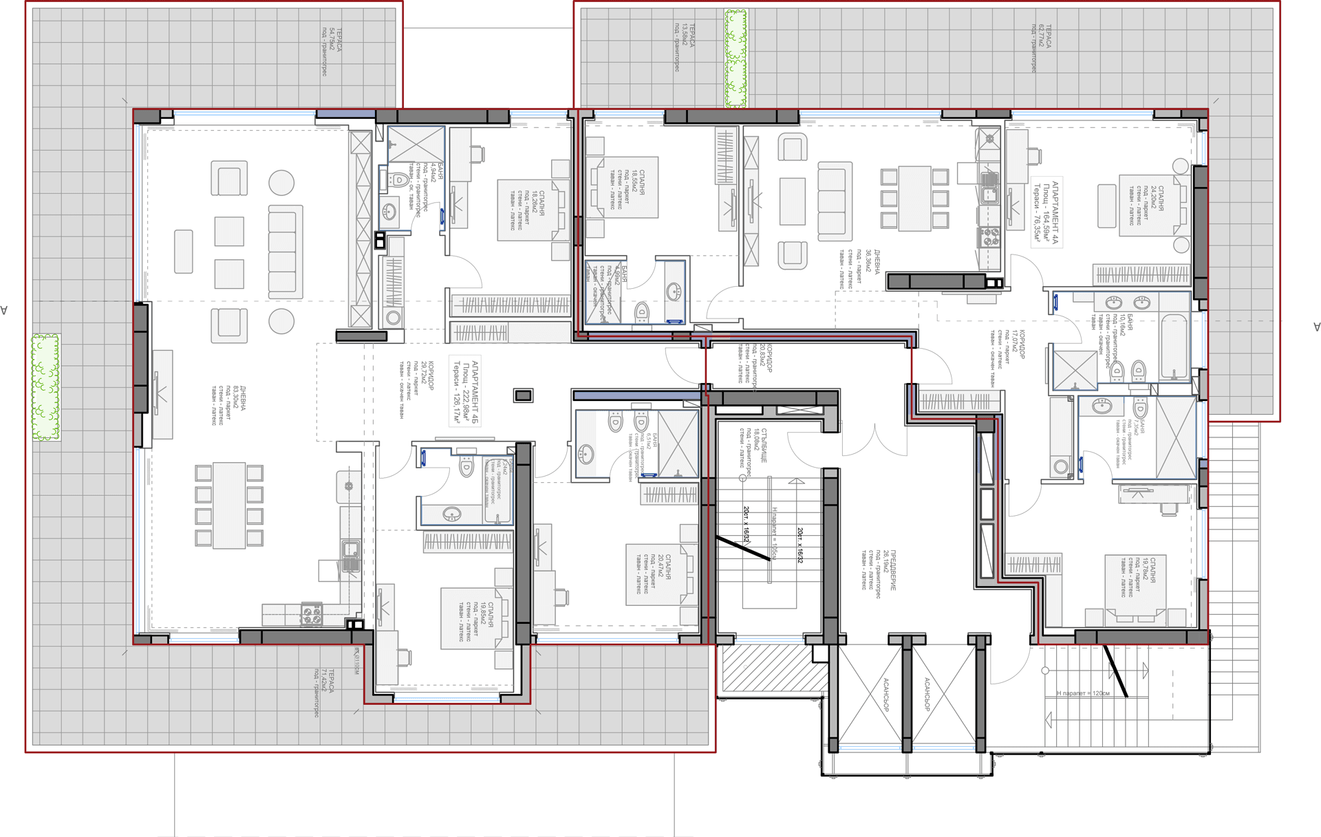 Grundriss Etage 4 — Veronika