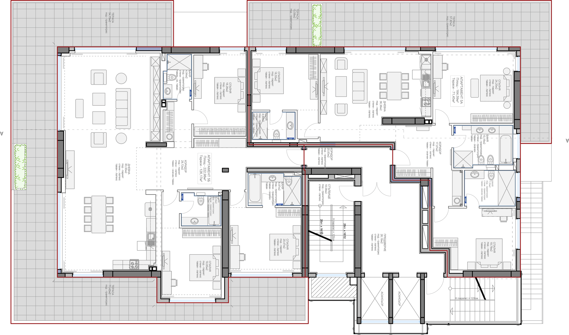 Grundriss Etage 5 — Veronika