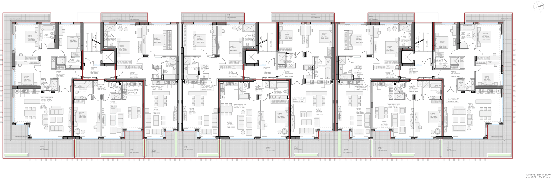Grundriss Etage 4 — Mirage