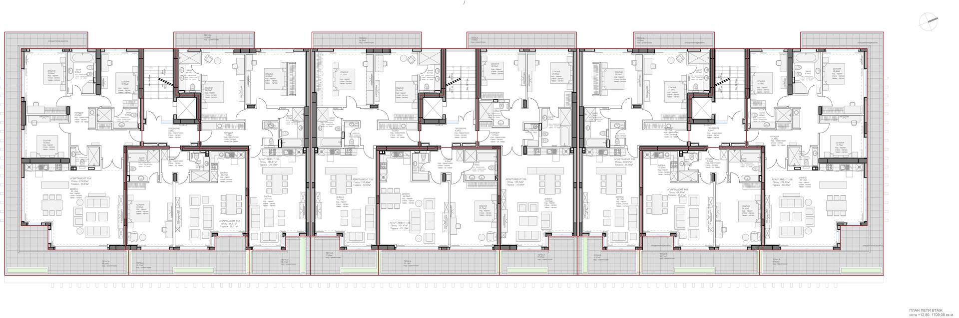 Grundriss Etage 5 — Mirage