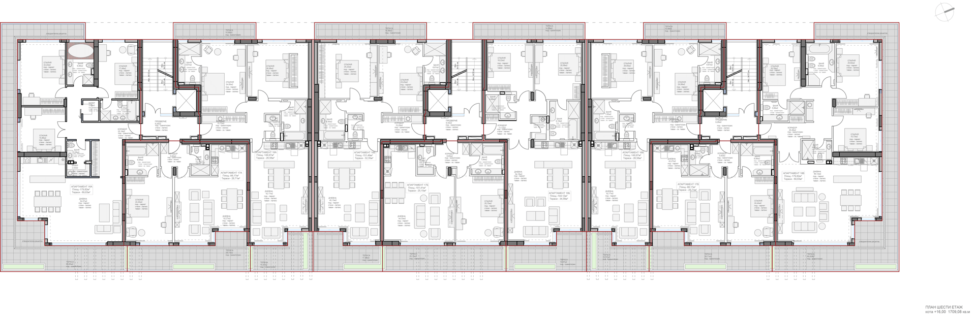Grundriss Etage 6 — Mirage