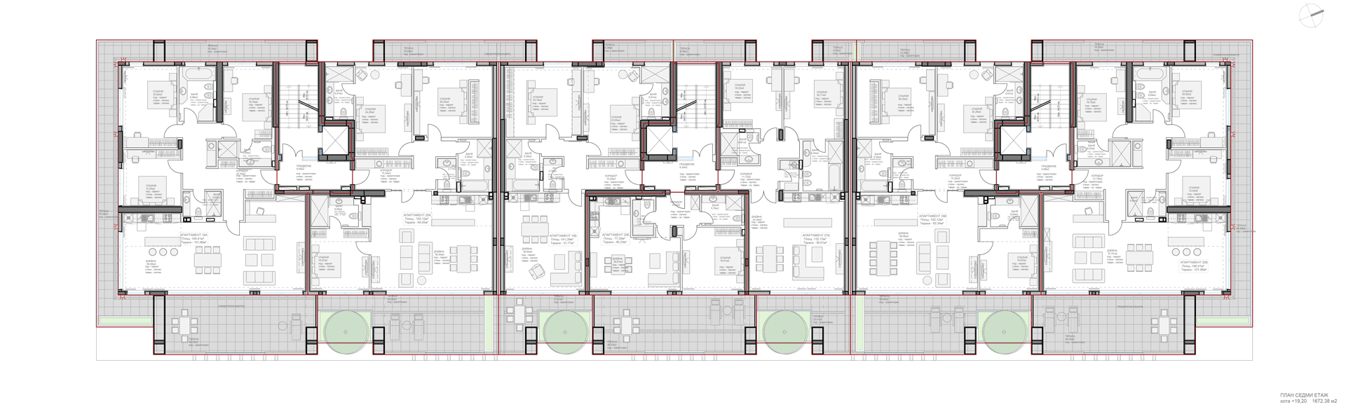 Grundriss Etage 7 — Mirage